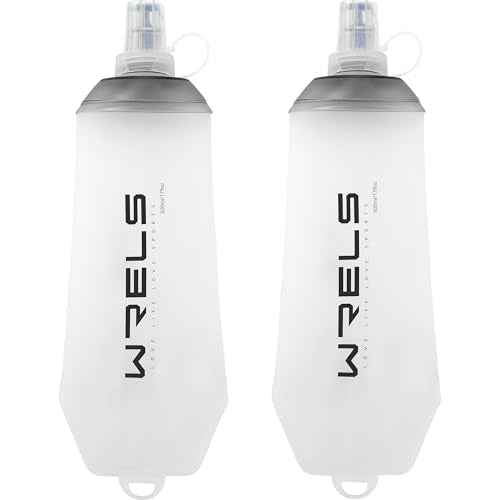 200ml/350ml/500ml Collapsible Soft Flask,BPA Free Folding Soft Water Bottle with Hanging Ring,Lightweight TPU Hydration Flask for Running Marathon Cycling Hiking (2 Count)