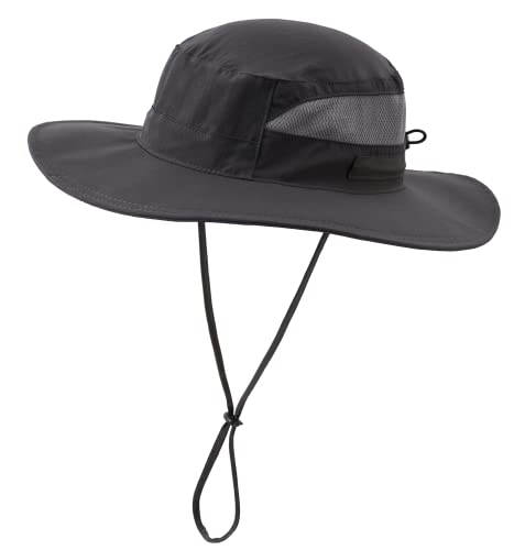 Womens Summer Mesh Boonie Sun Hat Wide Brim UV Protection Fishing Hat