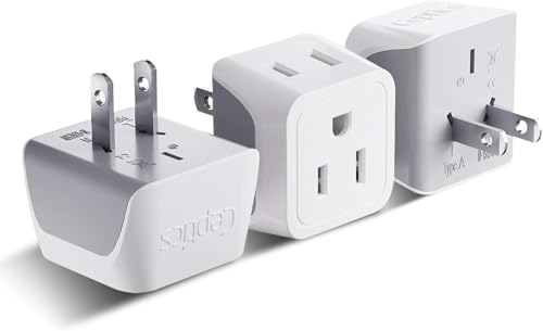 Japan Philippines Travel Adapter Plug by Ceptics (3 Count)