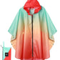 Adults Rain Poncho Waterproof Raincoat Women Gradient Hood with Pocket