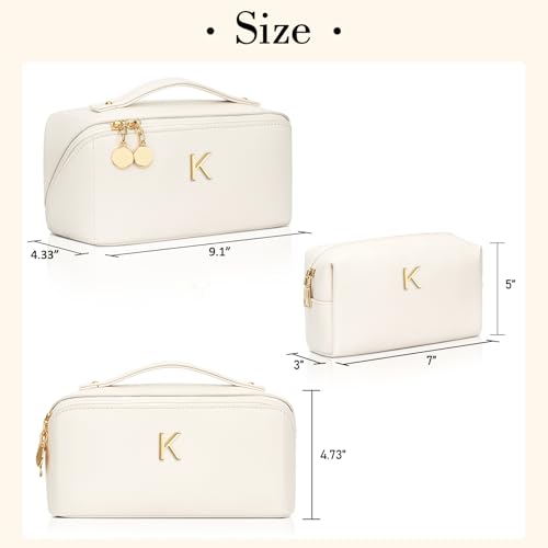 Initial Makeup Bag Personalized Gift for Women Teen Girls