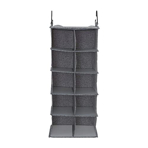 10 Pocket Double Hang Canvas Shoe Organizer Side‑by‑Side Hanging Storage