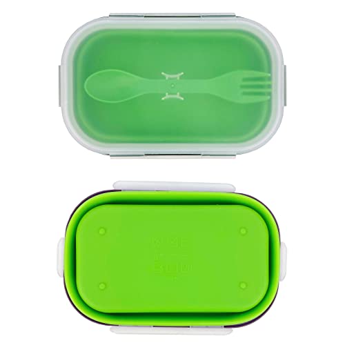 Green Food Grade Silicone Lunch Container Bento Box