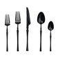 20 piece Black Flatware Set 304 Stainless Steel Fork Spoon Cutlery Luxury Mirror Polished Silverware (4 Count)