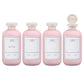 6.7oz 4Pcs Plastic Refillable Travel Shampoo & Conditioner Bottles With Flip Cap