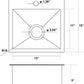 15”x15” Black Drop In Bar Sink