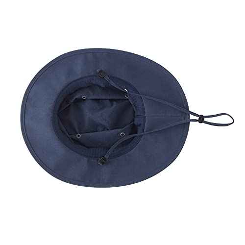 UPF50+ Mens Sun Hat Wide Brim Sun Protection Hat Summer Fishing Hat Navy Blue