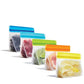 re) zip Reusable Stand-Up Snack Bags, Leakproof, 8 oz, 5-Pack, Multicolor