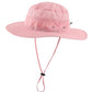 Womens Sun Hat Lightweight Mesh Bucket Hat UPF50+ Wide Brim Sun Protection Caps Pink
