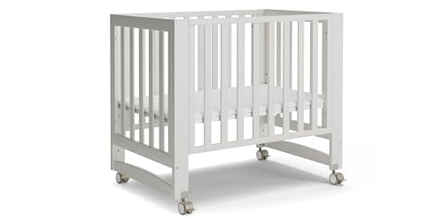 EvoNest 6-in-1 Convertible Baby Mini Crib with Wheels