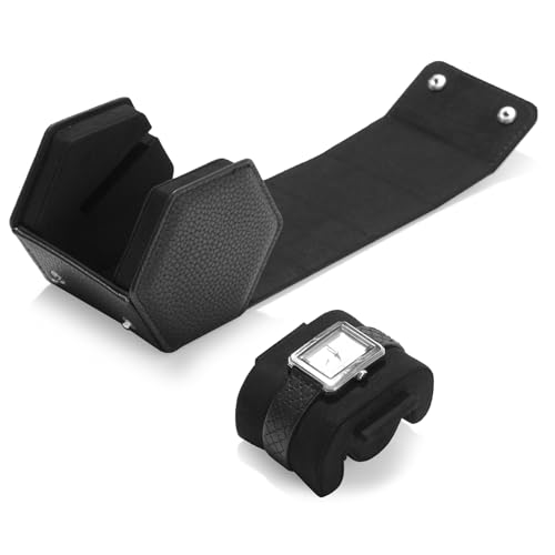 Single Watch Box Black Hexagonal