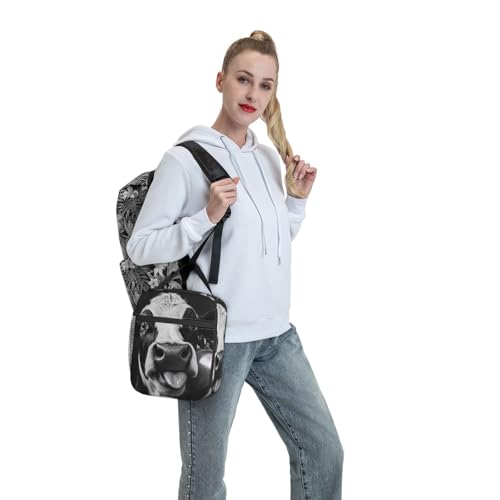 Cow Insulated Lunch Box for Women Men Cow Lunch Bag for Travel