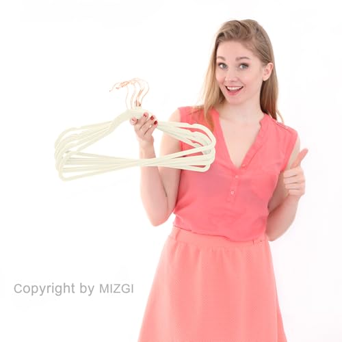 Ivory Velvet Hangers 60 Pack Non Slip Heavy Duty Rose Gold Hooks (60 Count)