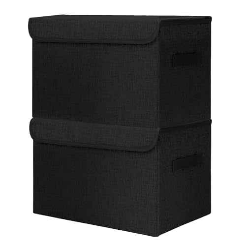 Large 42 Quarts Fabric Storage Bins with Lids [2