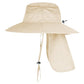 Sun Hats for Men Women Fishing Hat UPF 50+ Breathable Wide Brim Bucket Hats Summer UV Protection Safari Hat with Neck Flap Beige