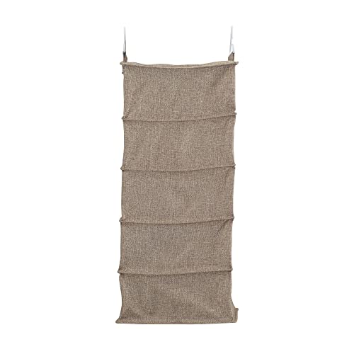 10‑Pocket Hanging Shoe Organizer with Side‑by‑Side Canvas Storage and 2 Hooks for Support