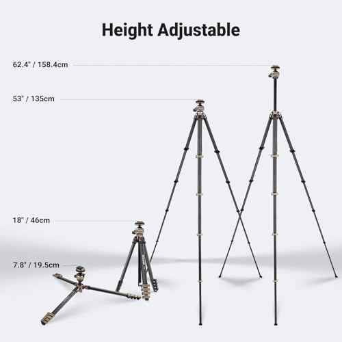 LITETRIP Carbon Fiber Travel Tripod with Pan Tilt Low Profile Ball Head