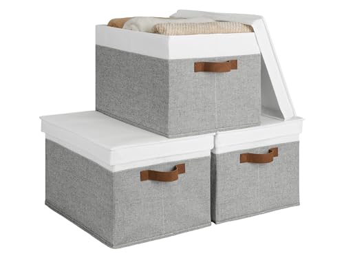 Fabric Storage Bins with Lids (3 Count)