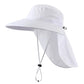 Outdoor UPF50+ Sun Hat Wide Brim Mesh Fishing Hat with Neck Flap