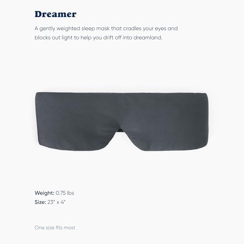 Asteroid Grey Sleep Mask 23” x 4” Weighted Eye Mask for Sleeping 0.75 lbs 100% Light Blocking Mask for Travel and Rest Silky Soft Fabric for Deep Gentle Sleep