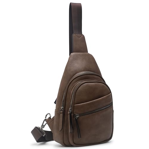 Large Sling Bag for Women Crossbody Purse Leather Fashionable Trendy Chest Bag for Travel