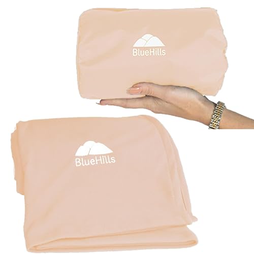 Ultra Compact Travel Blanket Premium Plane Pillow Airplane Beige