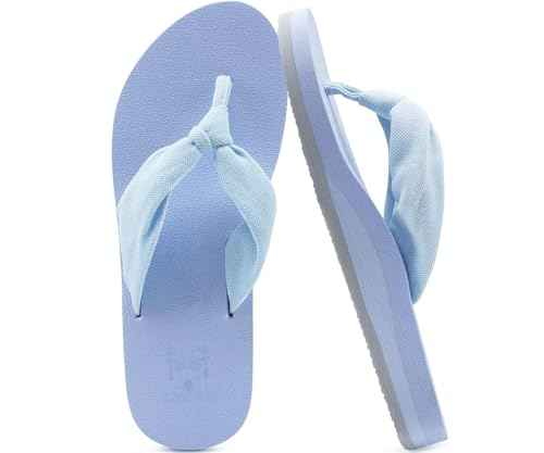 Flip Flops for Women Arch Support Summer Beach Sandals Blue Size 10