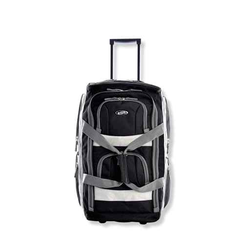 22 inch Carry On 8 Pockets Wheeled Rolling Duffel Bag Water Resistant Luggage Lightweight Travel Suitcase with Retractable Handle