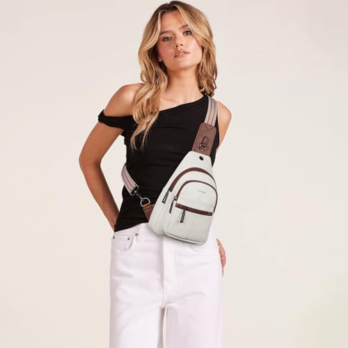 7L Sling Bag for Women Vegan Leather Crossbody Purse Chest Bags Fashionable Trendy Fanny Pack with Travel