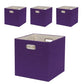 13x13x13 Inch Foldable Cube Storage Bins with Metal Handles (4 Count)