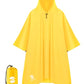 Adult Rain Poncho Waterproof Hooded Raincoat Lightweight Packable