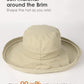 Womens Sun Hat with Ponytail Hole Cotton Shapeable Wide Brim