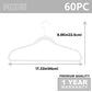 White Velvet Hangers 60 Pack Non Slip Heavy Duty White Hooks (60 Count)