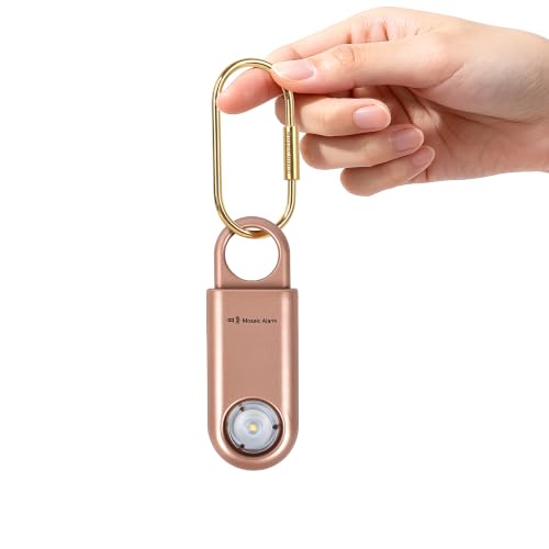 130db Personal Safety Alarm with Ultra Bright Strobe Light. Rose Gold