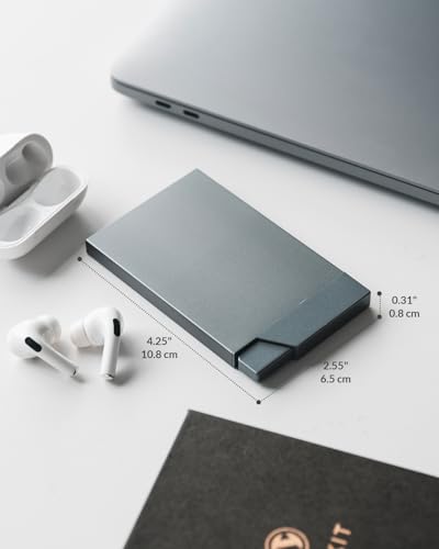 Pop up Card Holder Minimalist Credit Card Holder RFID Blocking Slim Metal Card Case for Men or Women