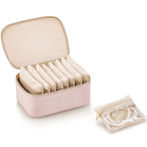 Travel Jewelry Case with Clear 8 Velvet Bags