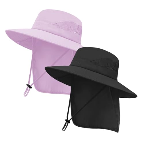 UPF 50+ Wide Brim Sun Hat with Neck Flap