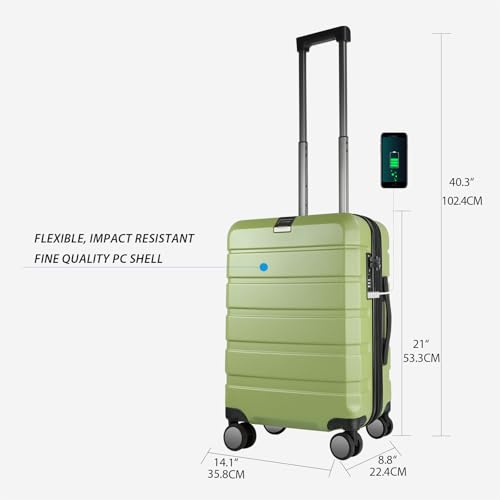Hardside Expandable Carry On Luggage with Spinner Wheels & Built