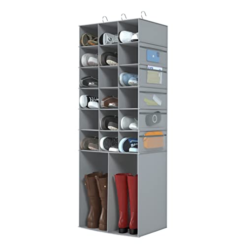 18+2 Section Hanging Shoe Organizer with Side Pockets