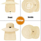 Outdoor Sun Hats with Stowable Neck Flap for Men Women UPF 50+ Mesh Summer Bucket Hat Wide Brim for Fishing Safari Hiking Beige