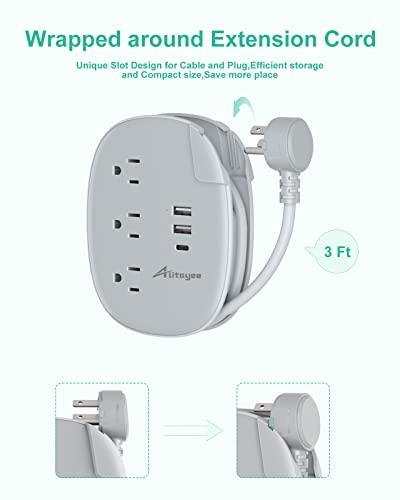 USB C Portable Travel Power Strip