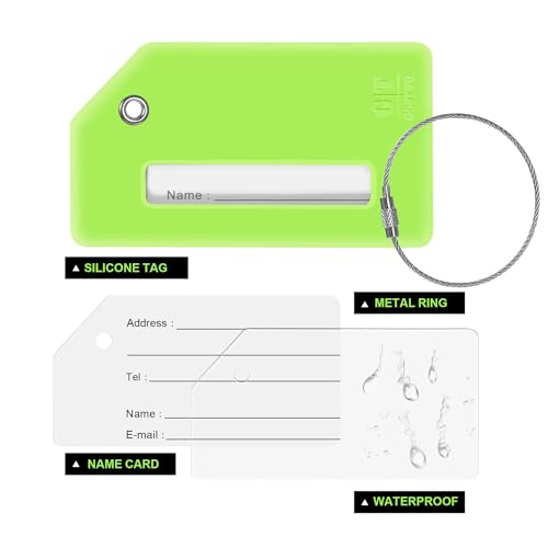 8 Pack Initial Luggage Tags for Suitcases Airplane Travel Essentials (8 Count)