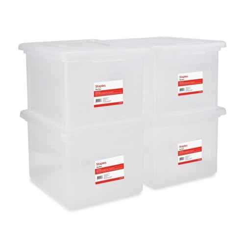 Plastic File Box with Snap Lid (4 Count)