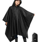 Hooded Rain Poncho Waterproof Raincoat Jacket for Kids Black