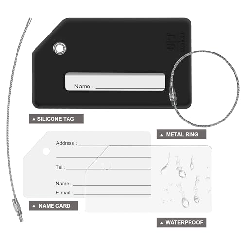 8 Pack Initial Luggage Tags for Suitcases Airplane Travel Essentials (8 Count)