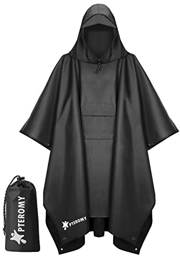 Hooded Rain Poncho for Adults