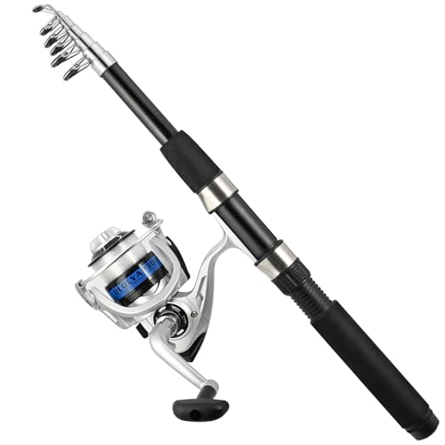 2PCS Fishing Rod and Reel Combo 6.9ft Telescopic Fishing Pole (4 Count)