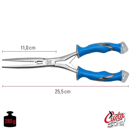 10.25" Titanium Bonded Stainless Steel Freshwater Long Needle Nose Pliers #18113 Durable Fishing Hooks Remover