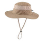 UPF50+ Mens Sun Hat Wide Brim Sun Protection Hat for Men Women Summer Hat Light Weight Breathable Beach Bucket Hat for Garden Fishing Hiking Camping Dark Khaki