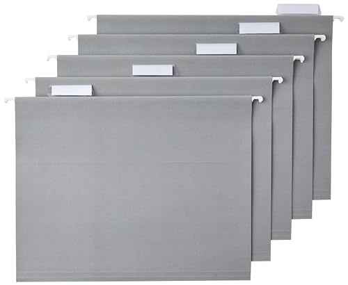 Hanging File Folders with Adjustable Tabs for Document Organization (25 Count)